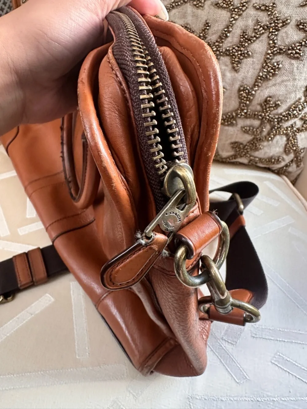 Coach Leather Weekender Bag - Brown - Picture 8 of 11